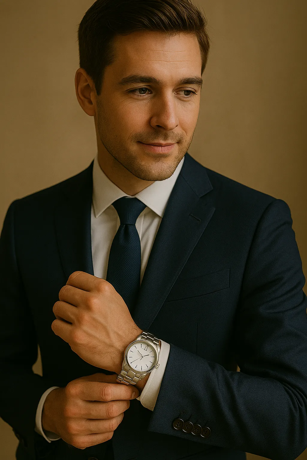 Ein Mann mit Edelstahl-Uhren